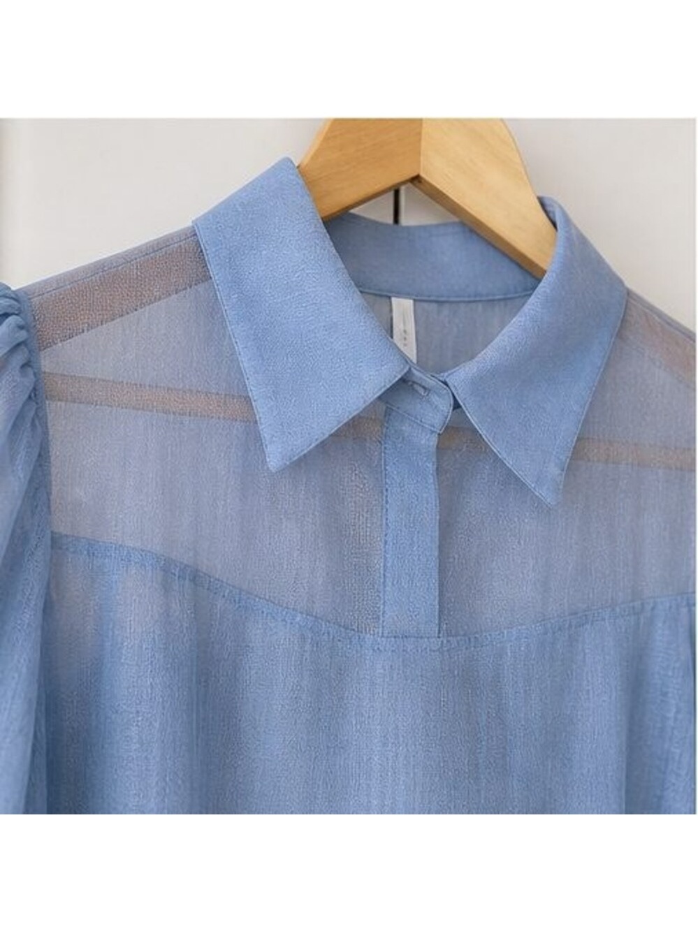 Blue Ruffle Blouse - Picture 4 of 6